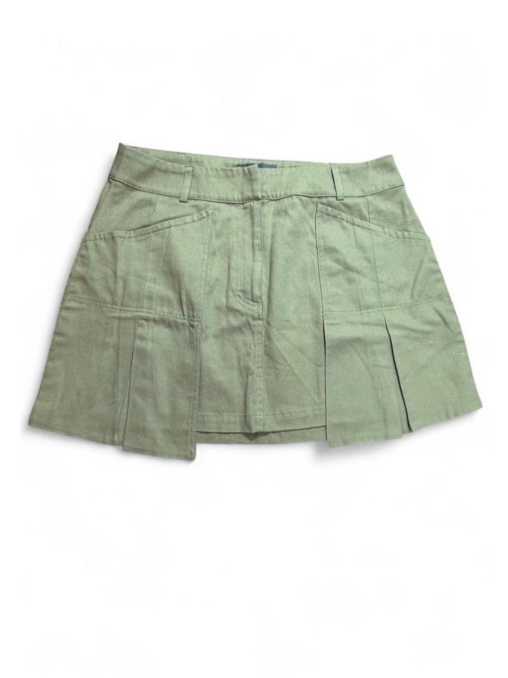 Anthropologie Olive Green Pleated Cargo Mini Skirt Utility Y2K Style M